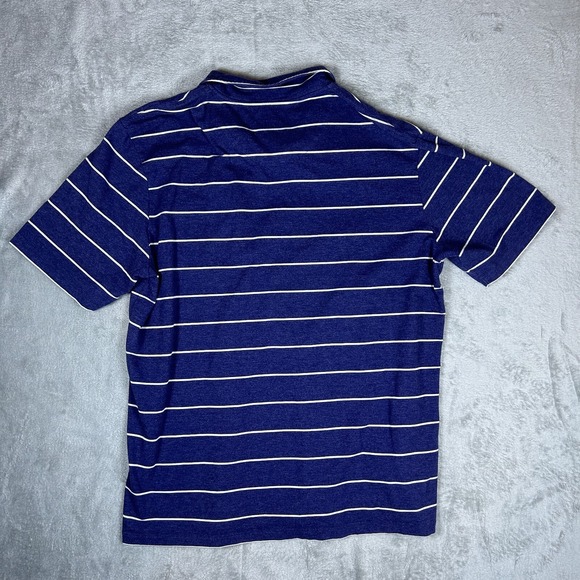 Johnnie-O Polo Mens Extra Large XL Blue White Striped Stretch Casual - Picture 2 of 7